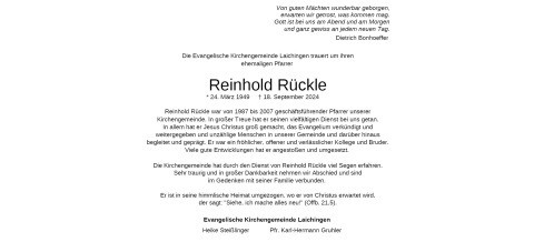 Abschied von Reinhold Rückle